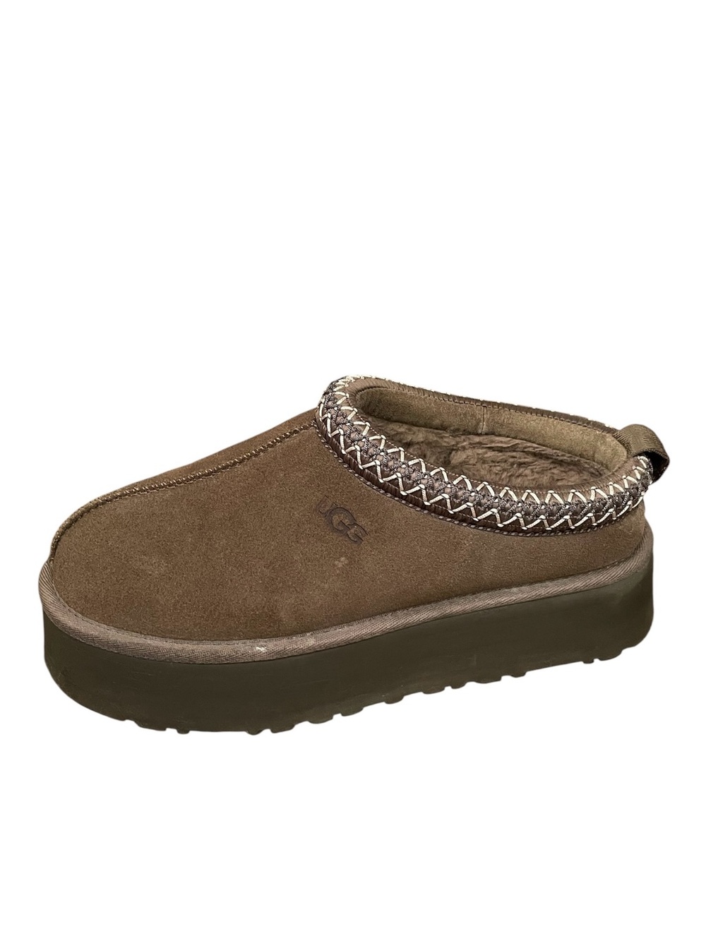 UGG Tazz Platform Slipper Suede Mules Clogs Slippers - Dried Oregano Taupe